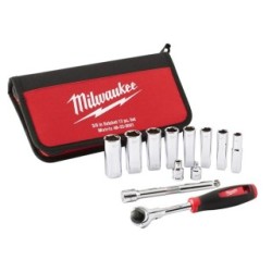 Tradesman 3/8" ratchet set (12 pc) MILWAUKEE 48229001 (Ratchet Spanners Sets)