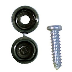 Number Plate Cap & Screw WOT-NOTS PWN628 (SelfTap Screw & Cap) Colour Black