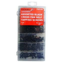 Black Self Tapping Screws - Assorted - Pack of 420 PEARL CONSUMABLES PXP155