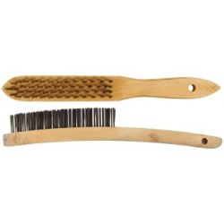 ABRACS Wire Scratch Brushes Wooden 2-row VAN LINE WB10N (Abrasive Brushes)