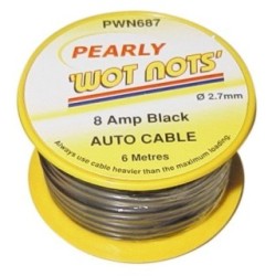 1 Core Cable - 6m - 8A WOT-NOTS PWN687 (Single Core Cable) Colour Black