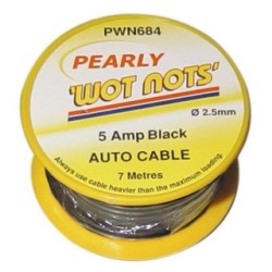 1 Core Cable - 7m - 5A WOT-NOTS PWN684 (Single Core Cable) Colour Black