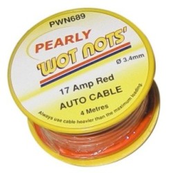 1 Core Cable - 4m - 17A WOT-NOTS PWN689 (Single Core Cable) Colour Red