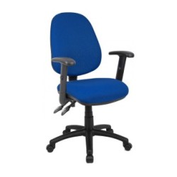 Vantage Operator Chair Blue with Adjustable Arms LYRECO 12777139