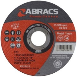 ABRACS Phoenix Extra Thin Flat Cutting Disc 230 x 1.8 x 22mm VAN LINE WCD170 (Bench Grinder Brushes Wheels)