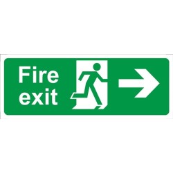 Fire Exit Arrow Right - Rigid Polypropylene - 150mm x 400mm CASTLE PROMOTIONS SS012F (Safe Condition Signs)