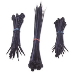 Cable Ties - Standard - Black - 3 Assorted Sizes - Pack Of 75 LASER 2198 (Standard Cable Ties)