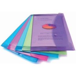 Assorted Foolscap Polypropylene Popper Wallets - Pack of 5 LYRECO 4450717 (Envelope Wallets)
