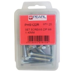 Set Screws - M8 x 40mm - Pack of 25 PEARL CONSUMABLES PHS122R (Set Screws - Metric)