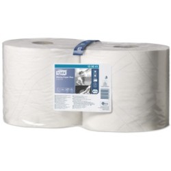 Tork 2 Ply Premium Wiping Paper Plus - 2 x 255m Combi Rolls 130041 (Wiping Roll)