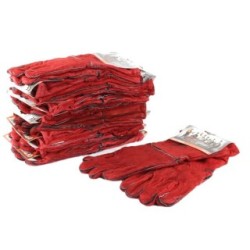 Welders Gauntlets - Leather Lined - Red WELDFAST WLD00180 (Welding Gauntlets)