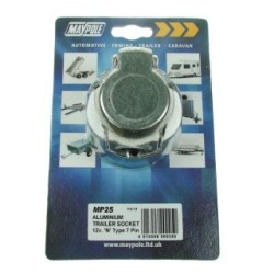 Socket - Aluminium - 12N - 7-Pin MAYPOLE 025 (Plugs & Sockets)