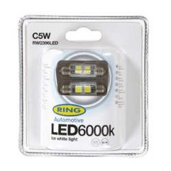LED Bulb - 12V C5W 6000K-LED - White RING RW2396LED (12V LED)