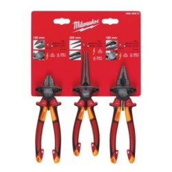 VDE 3 Piece Plier Set MILWAUKEE 4932464575 (Pliers and Snips)