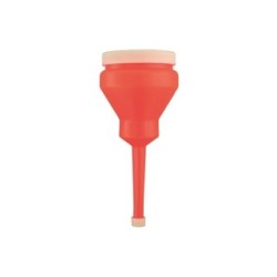 Funnel With End Cap & Lid - Red - 80mm LASER 5426B (Funnels)