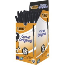 Cristal Ball Point Pens - Black - Box of 50 LYRECO 785273