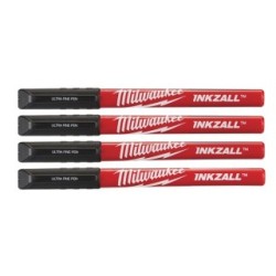INKZALL Fine Tip Black Pens 4pc MILWAUKEE 48223164
