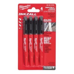 INKZALL fine tip markers 4PC MILWAUKEE 48223154