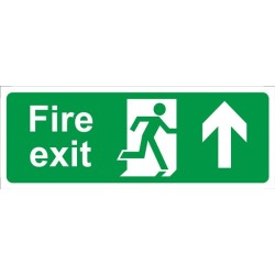 Fire Exit Arrow Up - Rigid Polypropylene - 150mm x 400mm CASTLE PROMOTIONS SS014F (Safe Condition Signs)