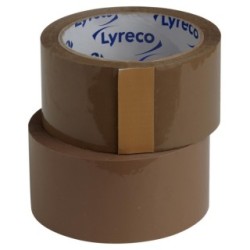 No Noise Packaging Tape - Brown - 50mm x 66m - Pack of 6 LYRECO 7461429