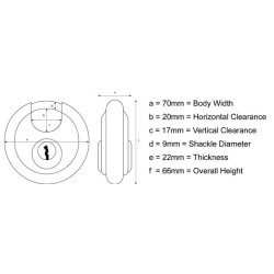 Padlock - 70mm - Closed Shackle LASER 2123A (Padlocks)
