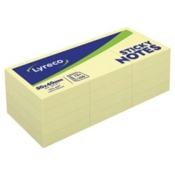 Lyreco Yellow Sticky Notes - Pack of 12 Pads 103687A