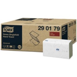 Tork Single Fold Grern Hand Towels 290179