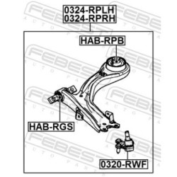 Control Trailing Arm FEBEST 0324-RPRH for HONDA STEPWAGON