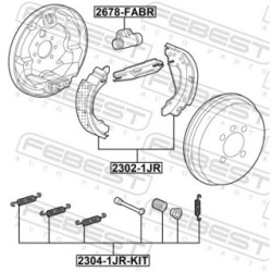 Brake Shoe Accessory Kit FEBEST 2304-1JR-KIT for AUDI