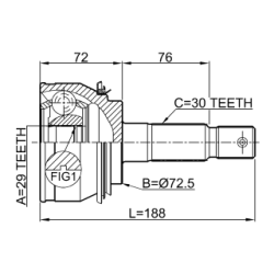 Joint Kit Drive Shaft - FEBEST 0110080
