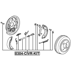 Accessory Kit Parking Brake Shoes - FEBEST 0304CIVRKIT