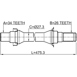 Drive Shaft - FEBEST 1012V250RH