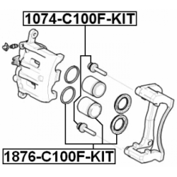 Guide Bolt Brake Caliper - FEBEST 1074C100FKIT