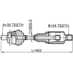 Drive Shaft - FEBEST 1614211LH