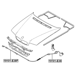 Bonnet Cable - FEBEST 19101E38F