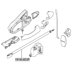 Cable Pull Door Release - FEBEST 19104E53F