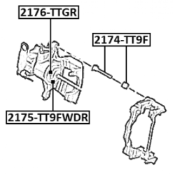 Piston Brake Caliper - FEBEST 2176TTGR