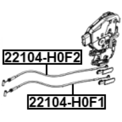 Cable Pull Door Release - FEBEST 22104H0F1