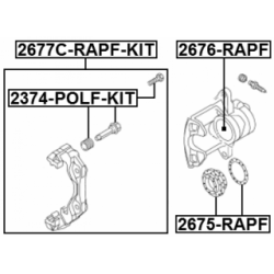 Guide Bolt Brake Caliper - FEBEST 2374POLFKIT