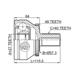 Joint Kit Drive Shaft - FEBEST 2710XC90WDA48