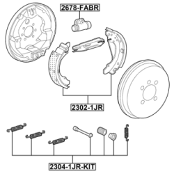 Brake Shoe Accessory Kit FEBEST 2304-1JR-KIT for AUDI