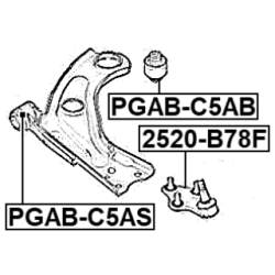 Control Trailing Arm Mounting FEBEST PGAB-C5AB for CITROEN &more..