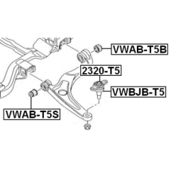 Mounting Control Trailing Arm - FEBEST VWABT5B
