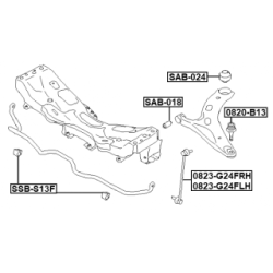 Mounting Control Trailing Arm - FEBEST SAB024