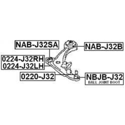 Mounting Control Trailing Arm - FEBEST NABJ32SA