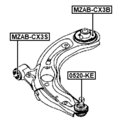 Mounting Control Trailing Arm - FEBEST MZABCX3S