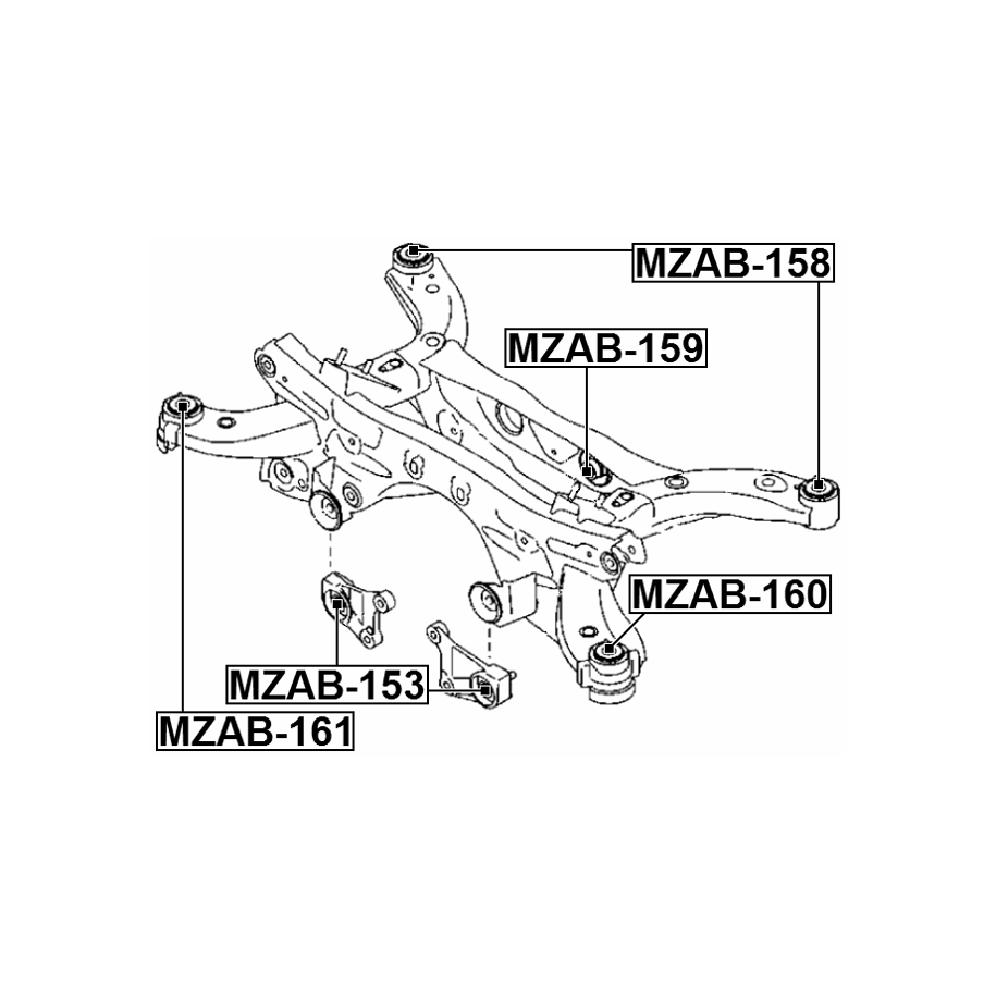 FEBEST MZAB-159 Axle Beam Mounting For Mazda – Rear Axle Rubber Bush