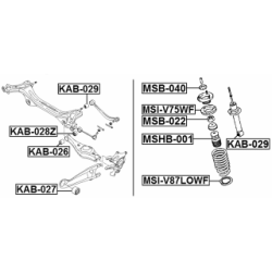 Mounting Control Trailing Arm - FEBEST KAB029