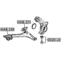 Mounting Control Trailing Arm - FEBEST HAB231
