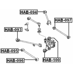 Mounting Control Trailing Arm - FEBEST HAB097